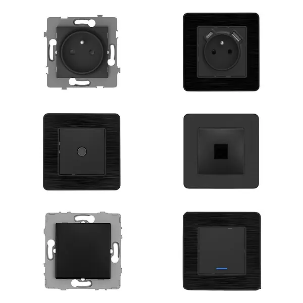 Pas Cher Set de 2 prises 16A + 2 interrupteurs va et vient + prise RJ45 + prise TV - idéal T3 - Zenitech
