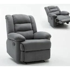 Fauteuil relax "Buckingham" - 85 x 93 x 100 cm - Gris clair HABITAT ET JARDIN Offre Limitée