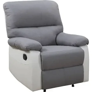 Pas Cher Fauteuil relax "Lincoln" - 90 x 89 x 103 cm - Blanc/Gris clair HABITAT ET JARDIN