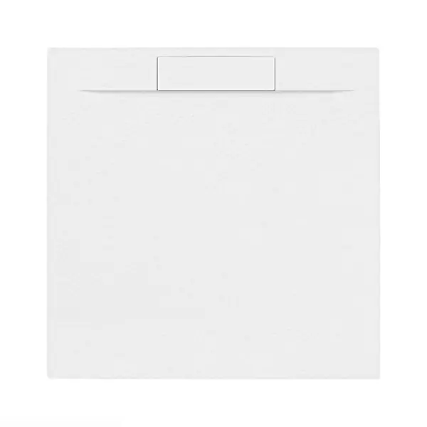 Haute Qualité Swiss Aqua Technologies Fusion Receveur de douche 90x90cm en marbre coulé avec siphon, Blanc (SATFU9090BL-S)