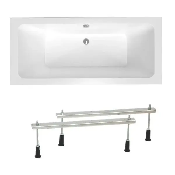 Prix Réduit 170x75 cm Nora Plus baignoire rectangulaire avec pieds, acrylique, gauche et droite, blanc (NO1700PLUS-SET) SIKO