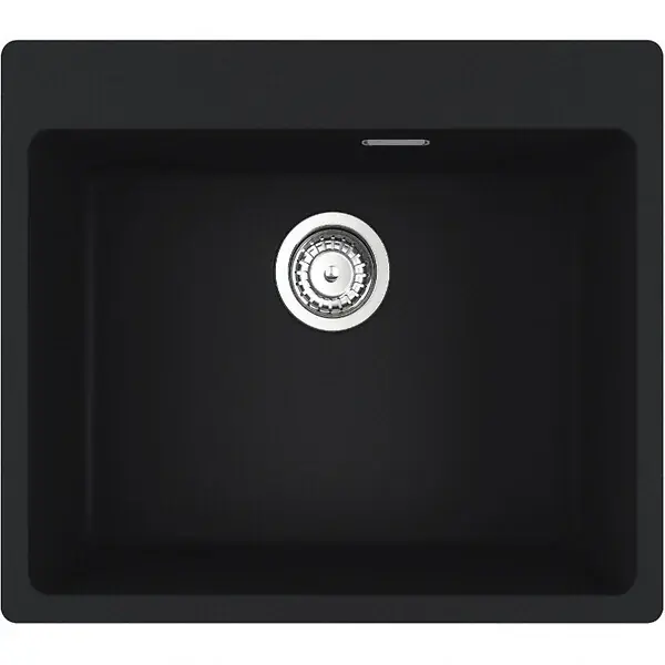 Franke Maris MRG 610-54 Evier à encastrer 59x50cm, avec bonde et siphon gain de place, en Fragranit+, Noir mat Bon Plan