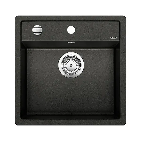 Blanco Evier DALAGO 5 PuraDur en Silgranit avec vidage automatique 51,5x51cm, Noir (525871) Petit Prix