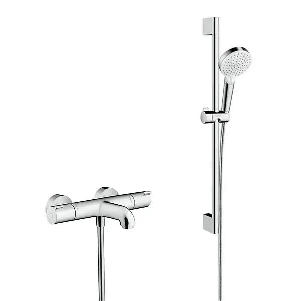 Offre Du Jour Pack Ecostat 1001 CL Mitigeur Thermostatique bain/douche + Set de douche Crometta Vario (13201000-CROMETTA) HANSGROHE