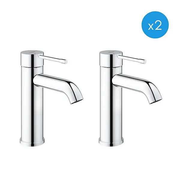 Essence Nouveau - Lot de 2 mitigeurs de lavabo chrome (23590001-DUO) GROHE Offre Limitée
