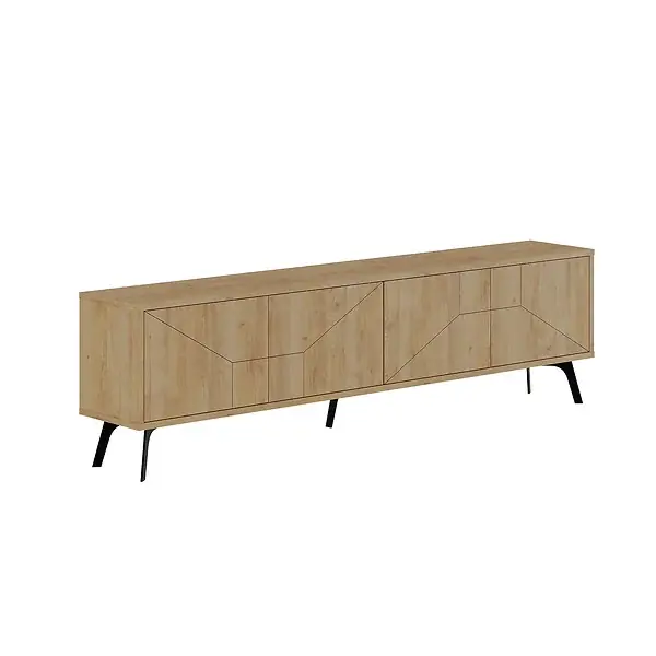 Meuble TV en bois "Dune" - 180 x 29 x 50 cm - Beige HABITAT ET JARDIN Prix Bas