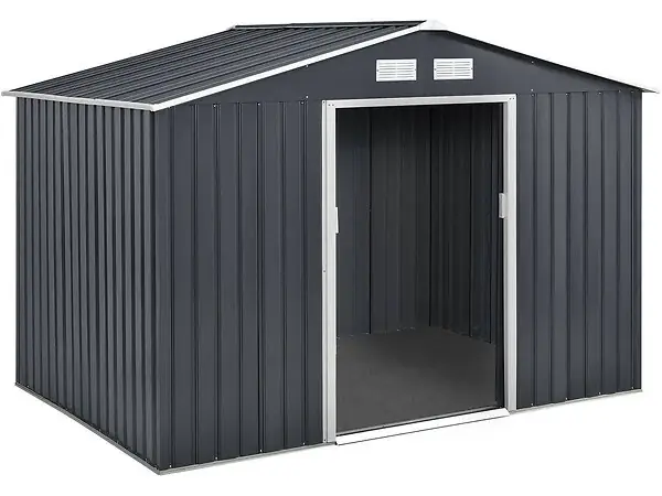 Abri de jardin métal "Vegas" - 5,29 m2 (4,83 m2 au sol) - Gris HABITAT ET JARDIN Commande En Gros