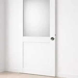Porte Coulissante Athena Blanc H204 x L83 cm, coquilles, tire doigt GD MENUISERIES Populaire