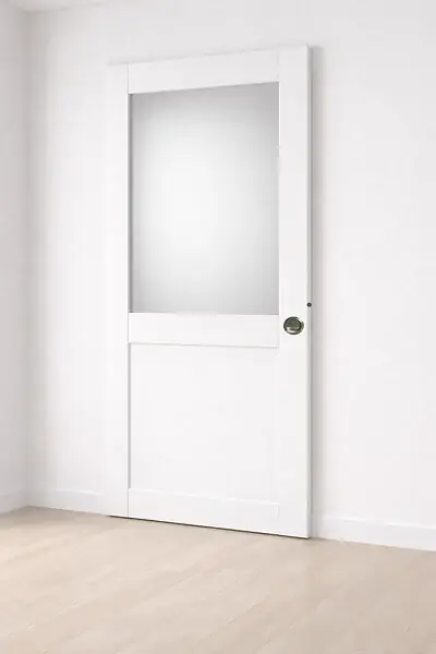 Porte Coulissante Athena Blanc H204 x L83 cm, coquilles, tire doigt GD MENUISERIES Populaire