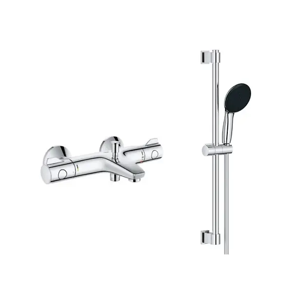 PACK Mitigeur thermostatique bain douche + pommeau de douche + Barre de douche + flexible Grotherm 800 et Tempesta GROHE Livraison Express