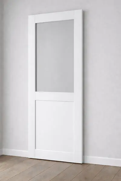 Porte Coulissante Atelier Blanc H204 x L93 cm sans meneau GD MENUISERIES Commander Vite