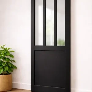 Porte Coulissante Atelier Noir H204 x L93 cm GD MENUISERIES Promotion