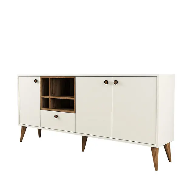 Buffet en bois "Napoli" - 180 x 35 x 81 cm - Crème HABITAT ET JARDIN Retour Gratuit