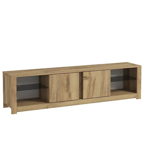Authentique Meuble TV en bois "Aydos" 180 x 35 x 45 cm - Chêne HABITAT ET JARDIN