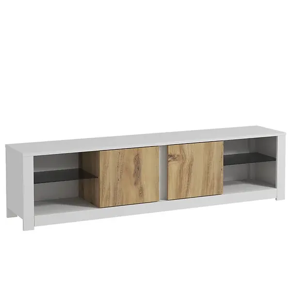 Quantité Limitée Meuble TV en bois "Aydos" 180 x 35 x 45 cm - Blanc HABITAT ET JARDIN