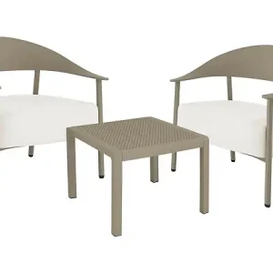Salon de jardin en métal et plastique "Céora" - 2 places - Taupe HABITAT ET JARDIN Dernière Chance