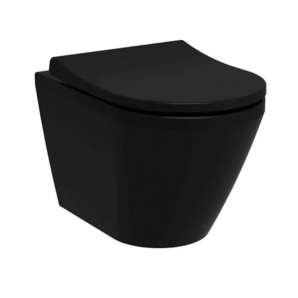 Commande En Gros Vitra Integra WC sans bride + Abattant avec frein de chute en Duroplast, Noir mat (7041-083-6285)
