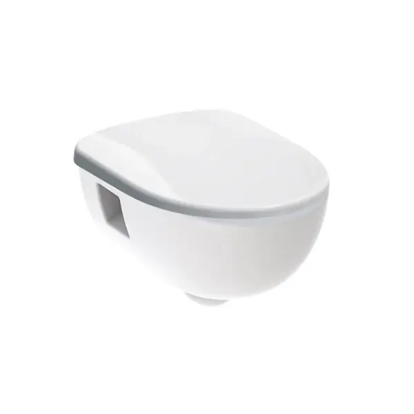 Pas Cher Selnova Cuvette suspendue sans bride en céramique blanche avec abattant de WC SoftClose en Duroplast, blanc (WC-Selnova) GEBERIT