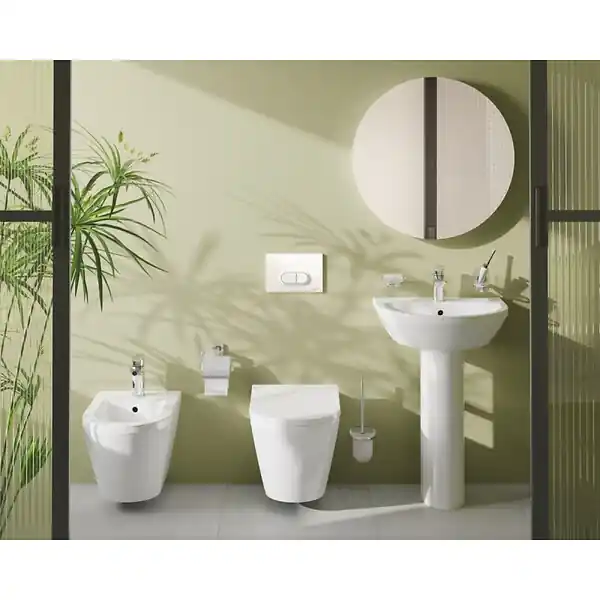 Vitra Set Integra WC sans bride + Abattant avec frein de chute en Duroplast + bidet suspendu et trop-plein, 35,5x54 cm, blanc Meilleur Choix