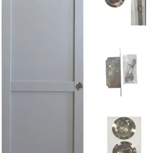 Commander Maintenant Porte Coulissante Athena 2 Panneaux Gris Clair H204 x L73 cm, serrure condamnation GD MENUISERIES