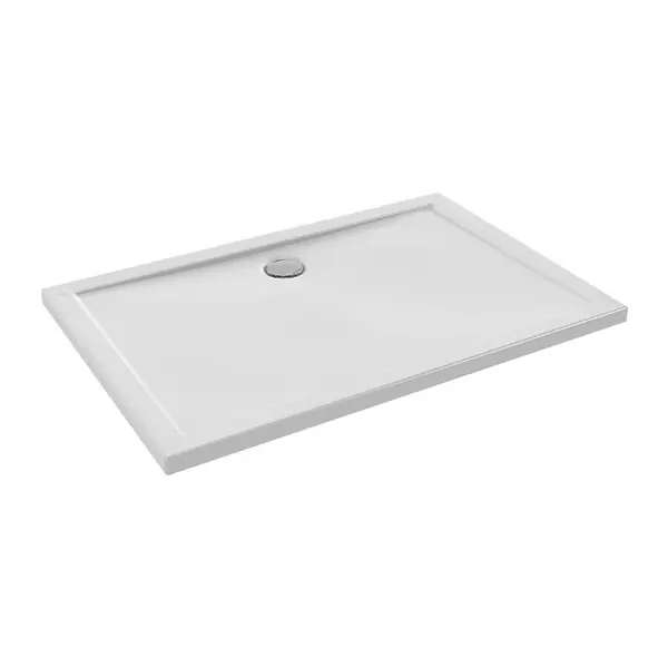 Haute Qualité Receveur de douche 120 x 80 Gaspard extra-plat céramique bonde centrée sur la longueur JACOB DELAFON