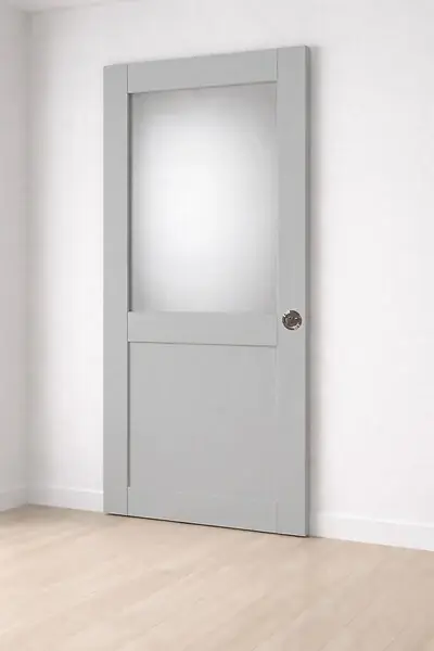 Super Prix Porte Coulissante Athena Gris Clair Vitrée H204 x L83 cm, serrure condamnation GD MENUISERIES