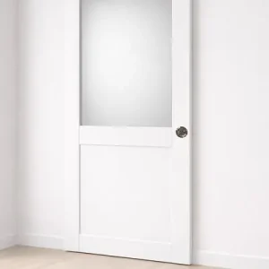 Porte Coulissante Athena Blanc H204 x L83 cm, serrure condamnation GD MENUISERIES Nouvelle Collection