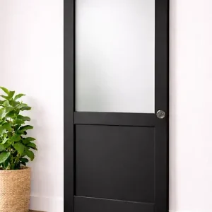 Top Vente Porte Coulissante Athena Noir H204 x L83 cm, serrure condamnation GD MENUISERIES