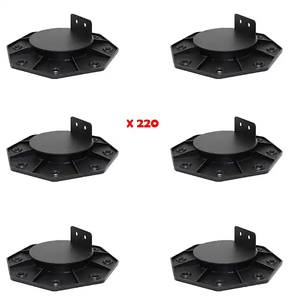 Carton de 220 plots réglables 18 à 30 mm pour terrasse bois et composite Noir, Lot - 220 plots MCCOVER Prix Promo
