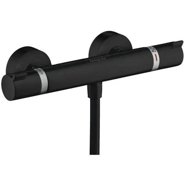 Prix Promo Mitigeur thermostatique mural de douche Ecostat Comfort finition noir mat HANSGROHE