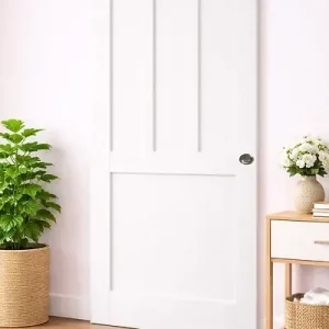 Acheter En Ligne Porte Coulissante Atelier Blanc 2 panneaux H204 x L83 cm, Coquilles GD MENUISERIES