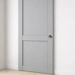 Expédié Aujourd'hui Porte Coulissante Athena Gris Clair 2 panneaux H204 x L83 cm, Coquilles GD MENUISERIES