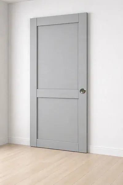 Expédié Aujourd'hui Porte Coulissante Athena Gris Clair 2 panneaux H204 x L83 cm, Coquilles GD MENUISERIES