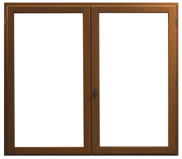 Fenêtre bois exotique Meranti 2 vantaux - 135x140cm TOTEM Nouvel Arrivage