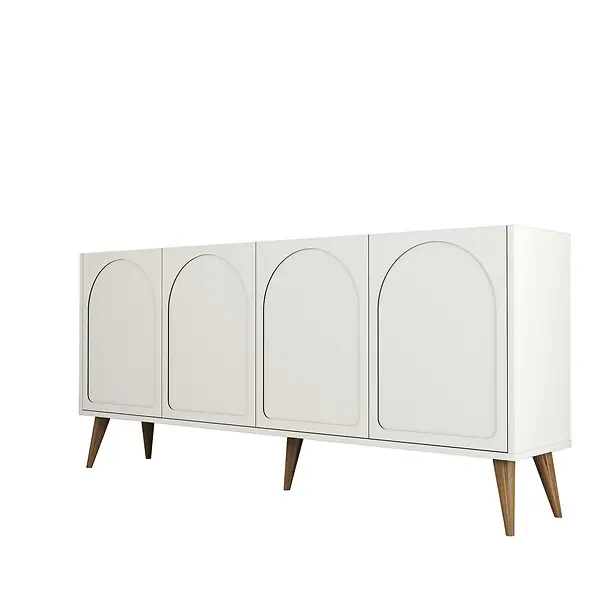 Commande En Gros Buffet en bois "Lyon" - 180 x 35 x 81 cm - Crème, Noyer HABITAT ET JARDIN