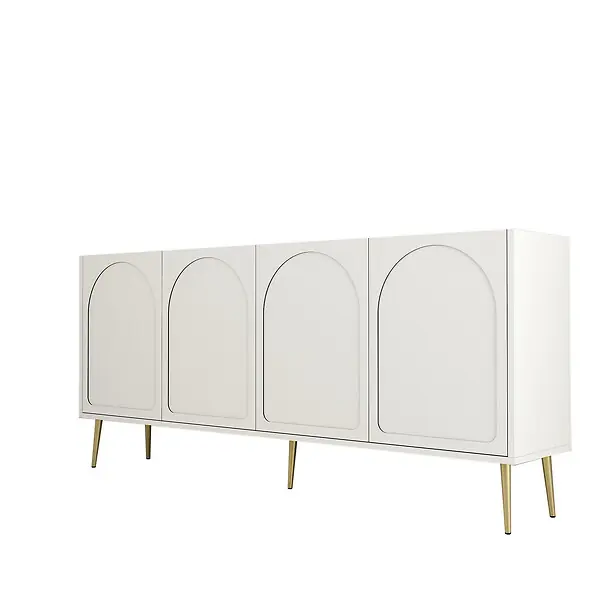 Buffet en bois "Lyon" - 180 x 35 x 80 cm - Crème, Or HABITAT ET JARDIN Offre Limitée