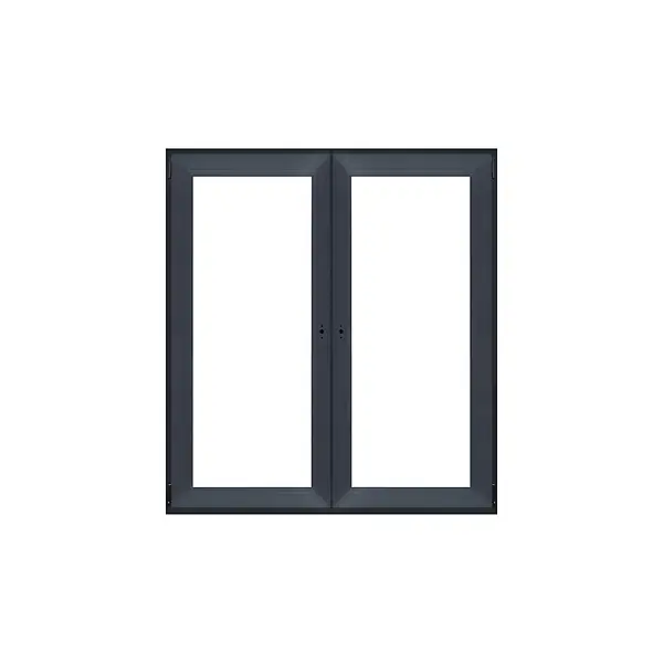 Fenêtre 2 vantaux PVC OB - Anthracite - L.135xH.120cm QUADROFORM Nouvel Arrivage