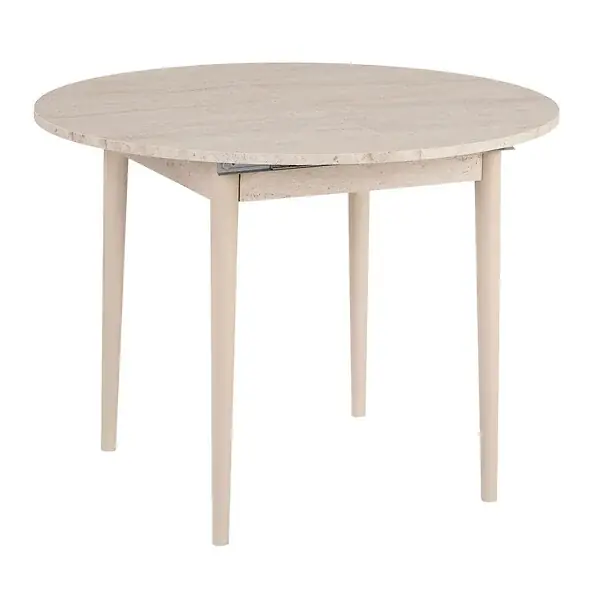 Promotion Saisonnière Table à manger extensible en bois "Viona" 100 x 100 x 75 cm - Travertin HABITAT ET JARDIN