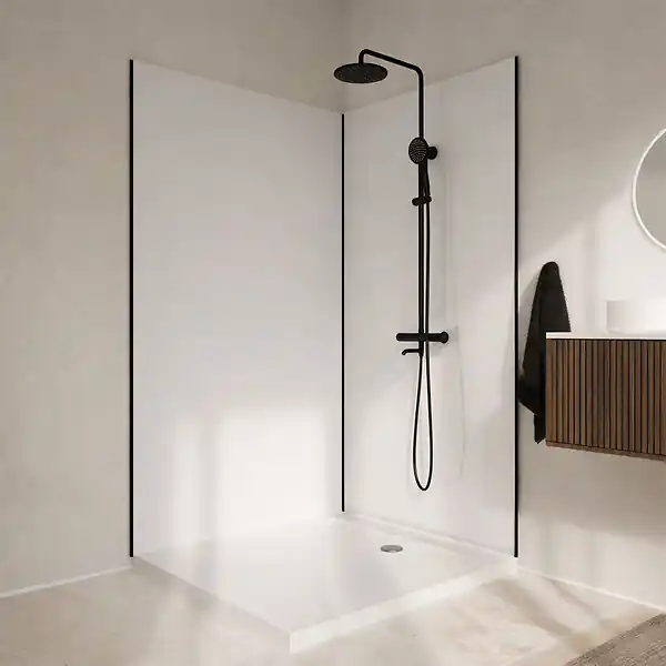 Pack 2 Panneaux Muraux en Aluminium Blanc 120x210cm + Profilés Noir - WALL‘IT AURLANE Meilleure Vente