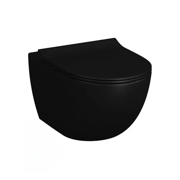 Swiss Aqua Technologies WC suspendu sans bride SAT Infinitio avec abattant softclose, Noir mat (SATINF011RREXPBKM) Achat Immédiat