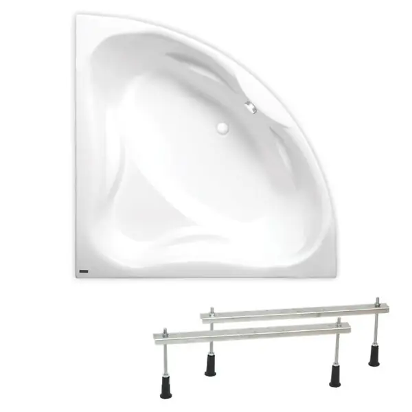 Jusqu'à Épuisement Des Stocks 140x140 cm Cornelia baignoire d‘angle avec pieds, Acrylique, Gauche et Droite, Blanc (CO1400NEW-SET) SIKO