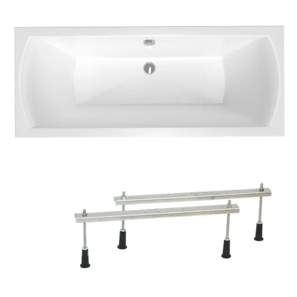 Commander Maintenant 170x75 cm Idea Plus baignoire rectangulaire avec pieds, Acrylique, Gauche et Droite, Blanc (ID1700PLUS-SET) SIKO