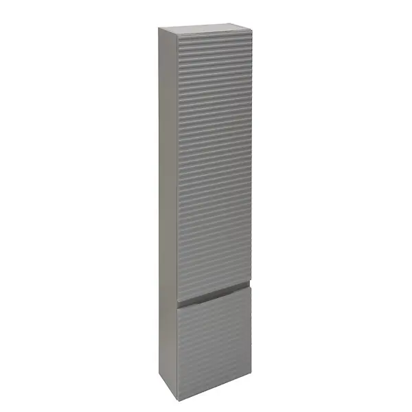 Meuble colonne suspendue salle de bain strié Savona 40,2x157x21,7 cm gris mat (SAVONAV40GM) NATUREL Authentique