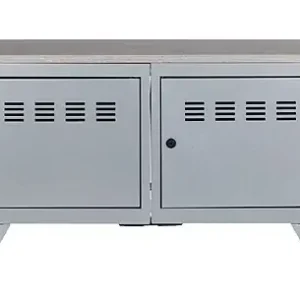 Vente Flash Meuble bas de rangement acier 2 portes gris H45cm P.HENRY