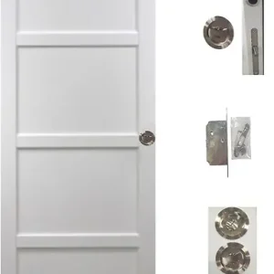 Porte Coulissante Tamera blanc 4 panneaux H204 x L73 cm, serrure condamnation GD MENUISERIES Achat Immédiat