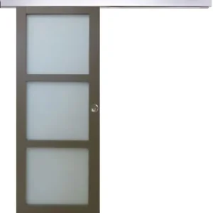 Commander Maintenant Porte Coulissante Gris Taupe RAL 7006 Vitrée H204 x L73 cm, rail alu, coquilles GD MENUISERIES