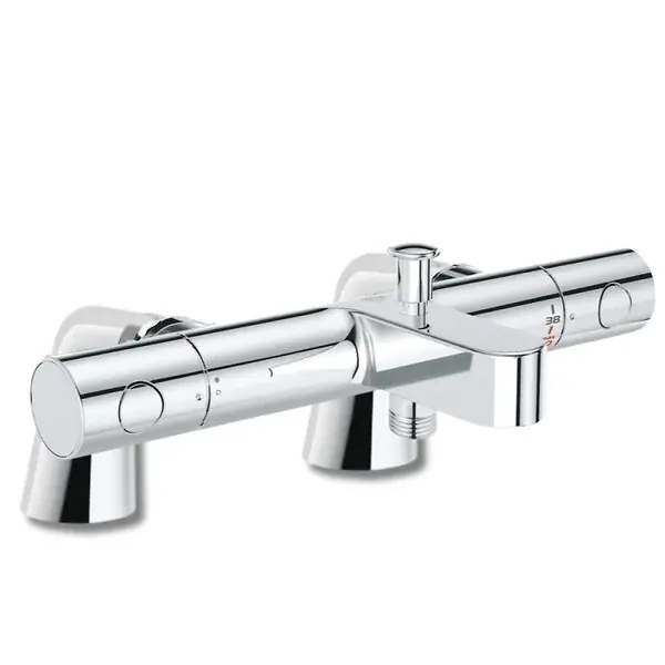 Mitigeur baignoire thermostatique Grohtherm 800 Cosmopolitan 1/2 + Colonnettes Luxe chromé GROHE Bon Marché