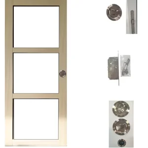 Porte Coulissante bois Ayous Vitrage transparent H204 x L83 cm, serrure condamnation GD MENUISERIES Achetez Aujourd'hui