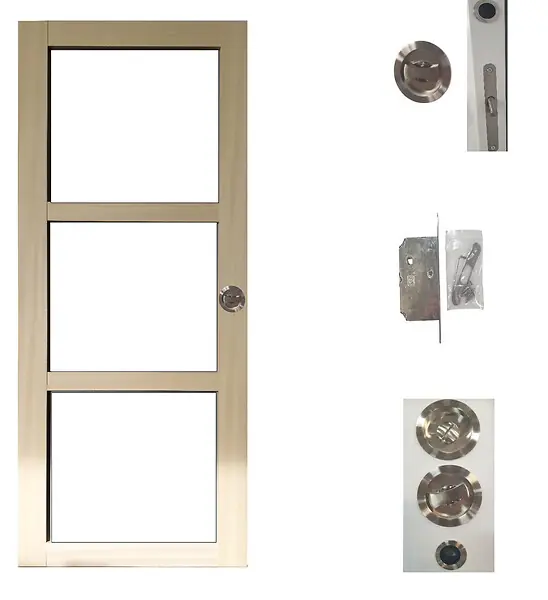 Porte Coulissante bois Ayous Vitrage transparent H204 x L83 cm, serrure condamnation GD MENUISERIES Achetez Aujourd'hui