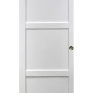 Porte Coulissante Korya Blanc 3 panneaux H204 x L93 cm, Coquilles GD MENUISERIES Certifié